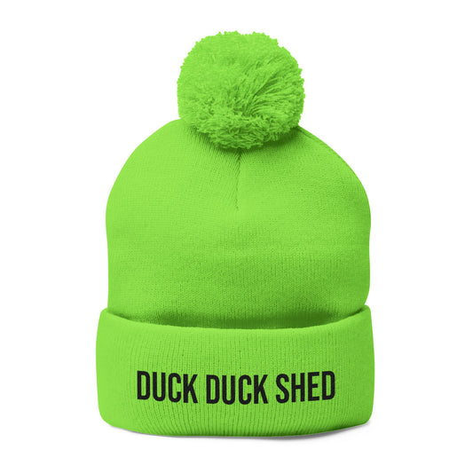 Duck Duck Shed Pom-Pom Knit Cap (Embroidery)