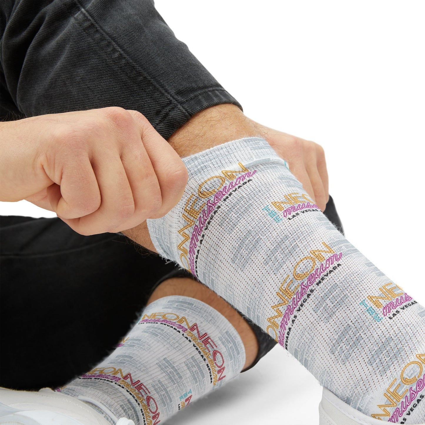 Neon Museum Brick Wall Sublimation Socks