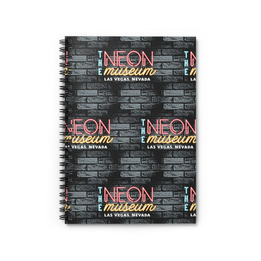 Neon Museum Brick Wall Spiral Notebook - Ruled Line