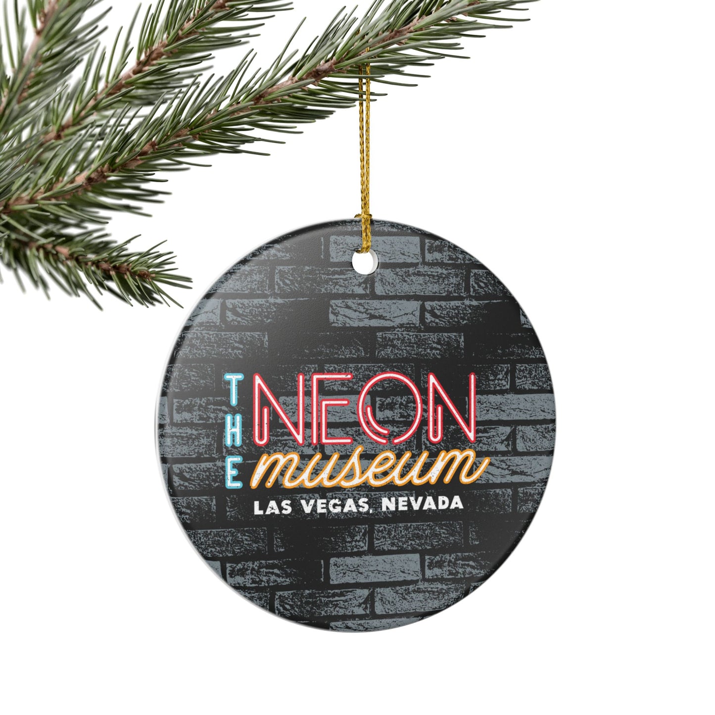 Neon Museum Brick Wall Ceramic Decoration Ornament, (1pc)