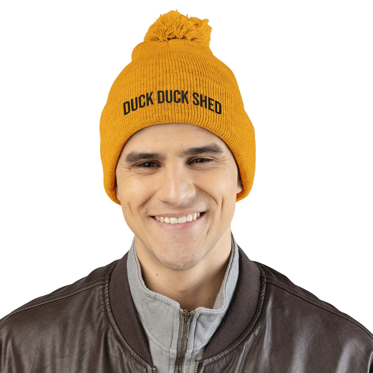 Duck Duck Shed Pom-Pom Knit Cap (Embroidery)