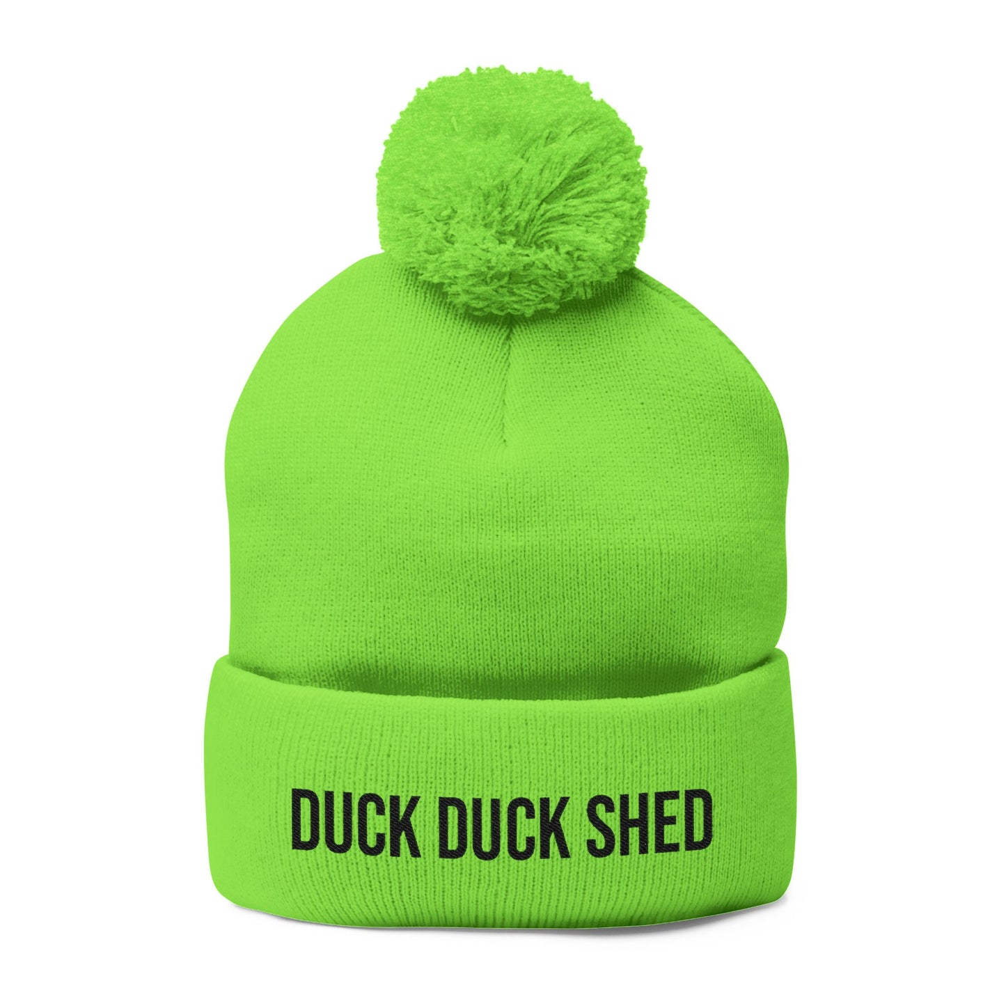 Duck Duck Shed Pom-Pom Knit Cap (Embroidery)