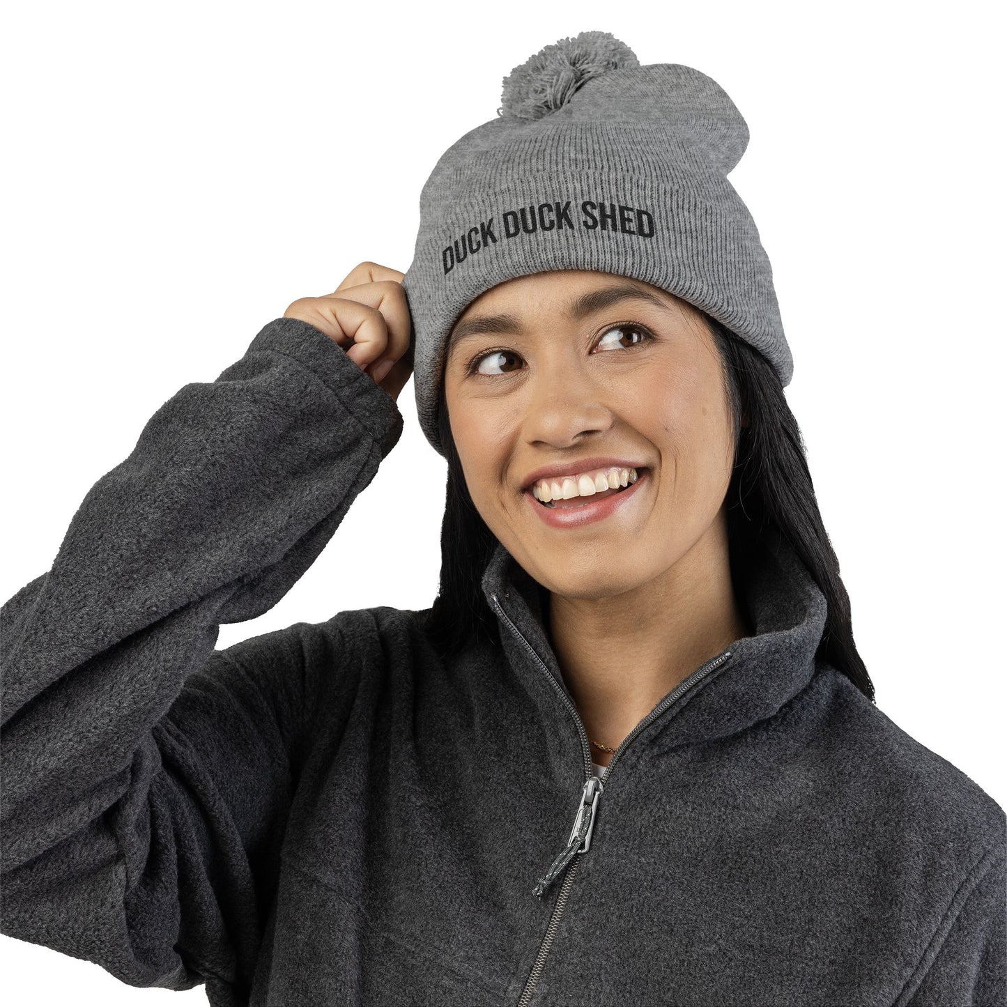 Duck Duck Shed Pom-Pom Knit Cap (Embroidery)