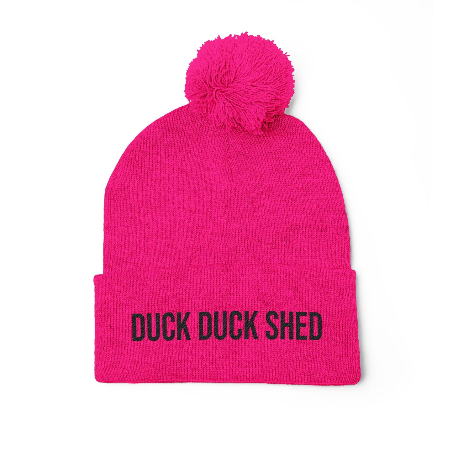 Duck Duck Shed Pom-Pom Knit Cap (Embroidery)