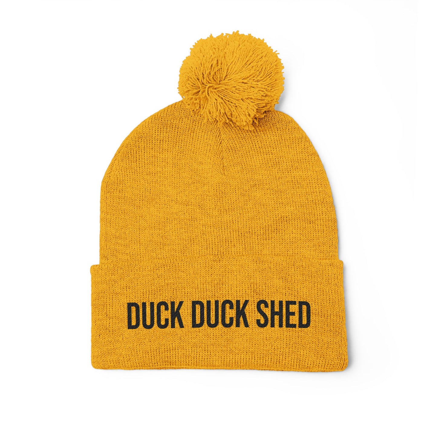 Duck Duck Shed Pom-Pom Knit Cap (Embroidery)