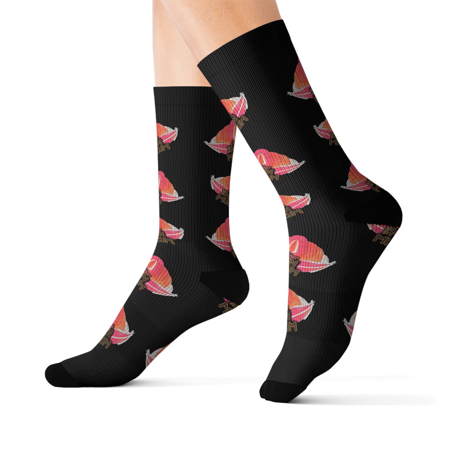 Neon Museum Flamingo Sublimation Socks