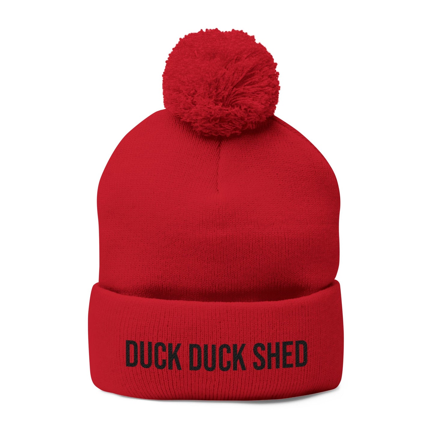 Duck Duck Shed Pom-Pom Knit Cap (Embroidery)