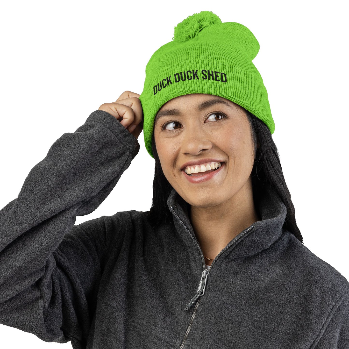 Duck Duck Shed Pom-Pom Knit Cap (Embroidery)