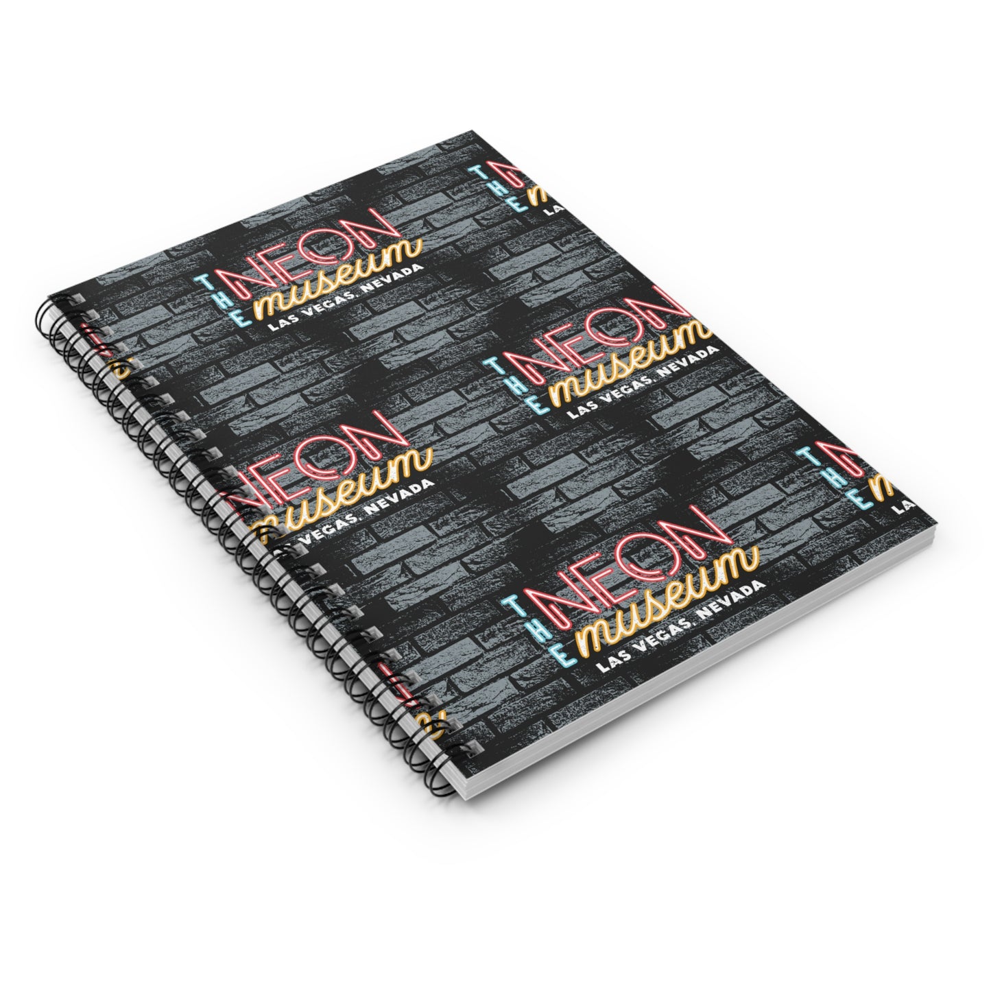 Neon Museum Brick Wall Spiral Notebook - Ruled Line