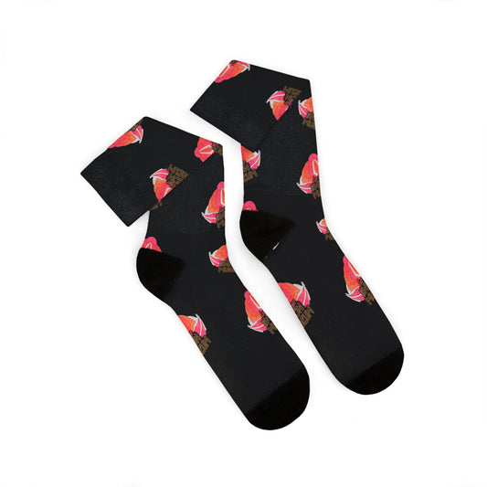 Neon Museum Flamingo Sublimation Socks