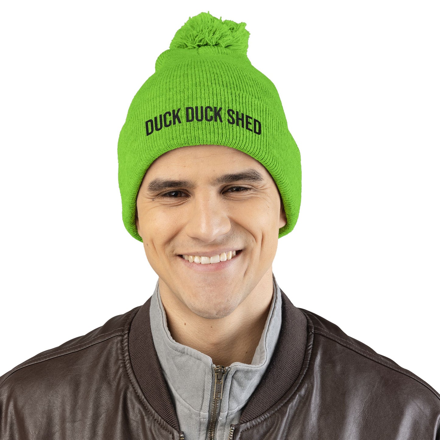 Duck Duck Shed Pom-Pom Knit Cap (Embroidery)