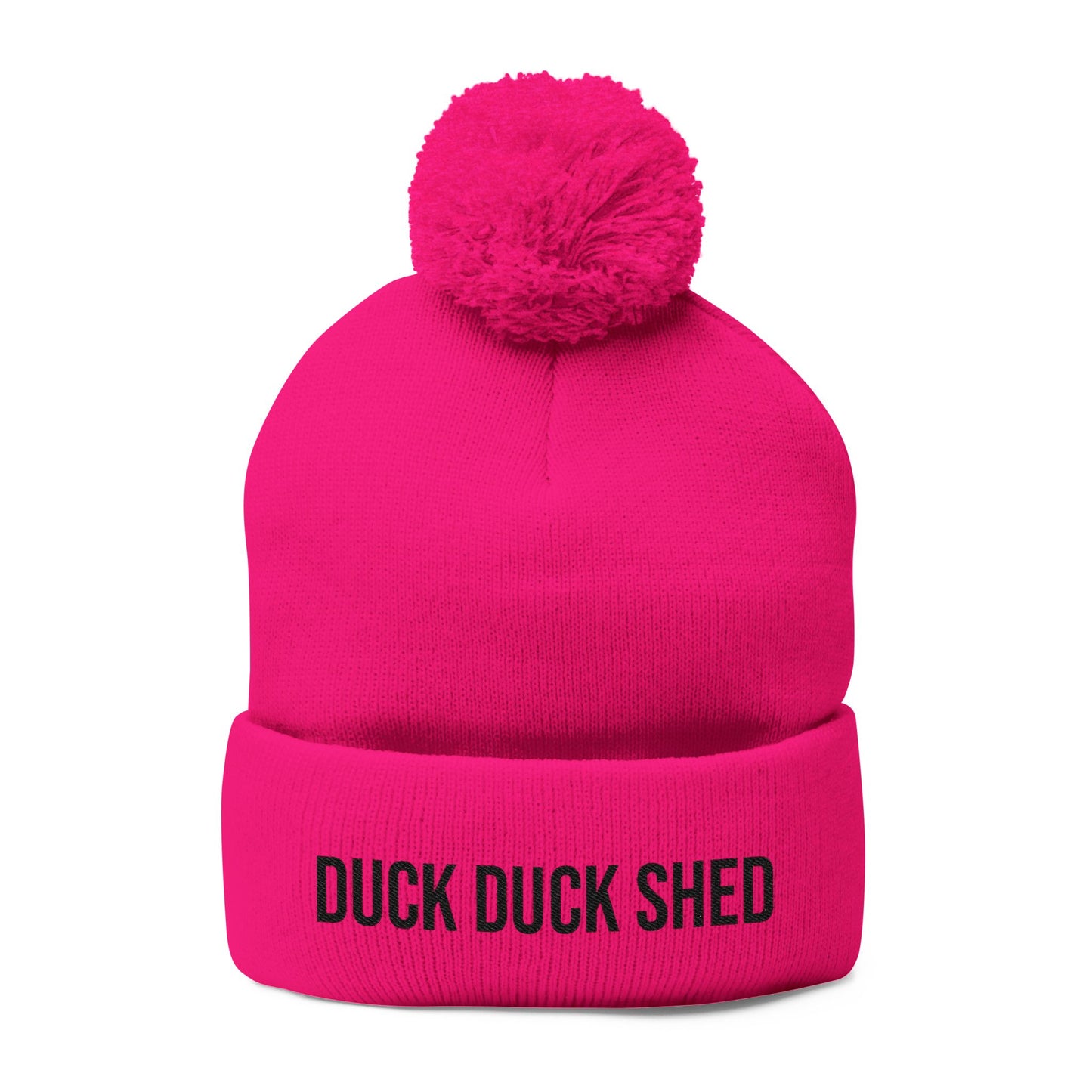 Duck Duck Shed Pom-Pom Knit Cap (Embroidery)