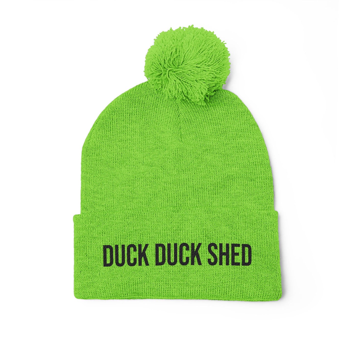 Duck Duck Shed Pom-Pom Knit Cap (Embroidery)