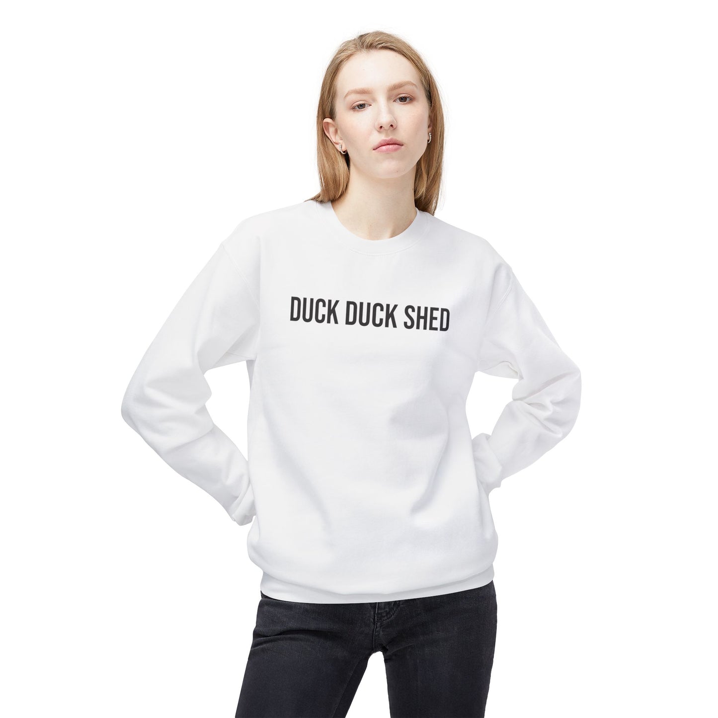 Duck Duck Shed #2 Unisex Midweight Softstyle Fleece Crewneck Sweatshirt