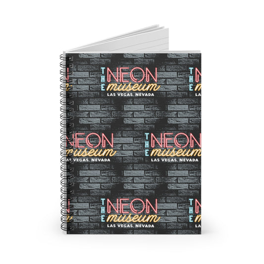 Neon Museum Brick Wall Spiral Notebook - Ruled Line