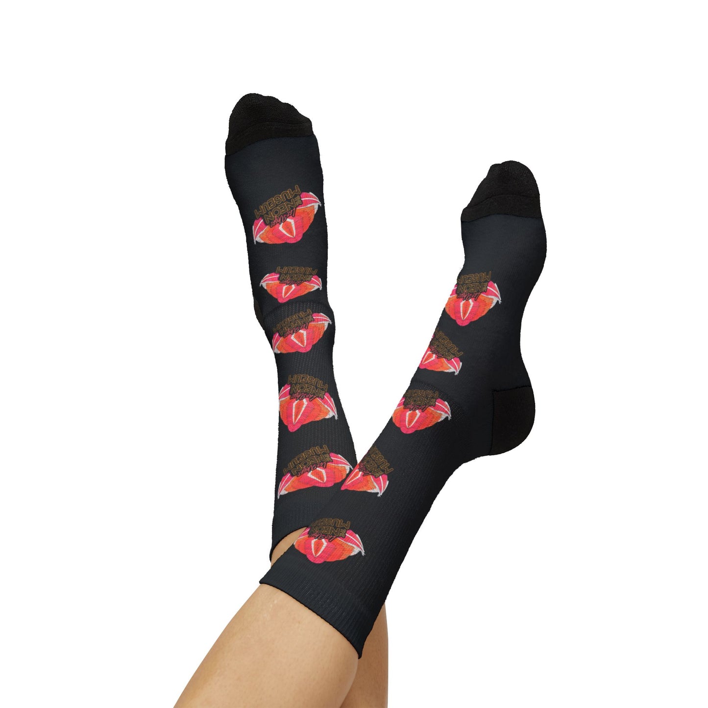 Neon Museum Flamingo Sublimation Socks