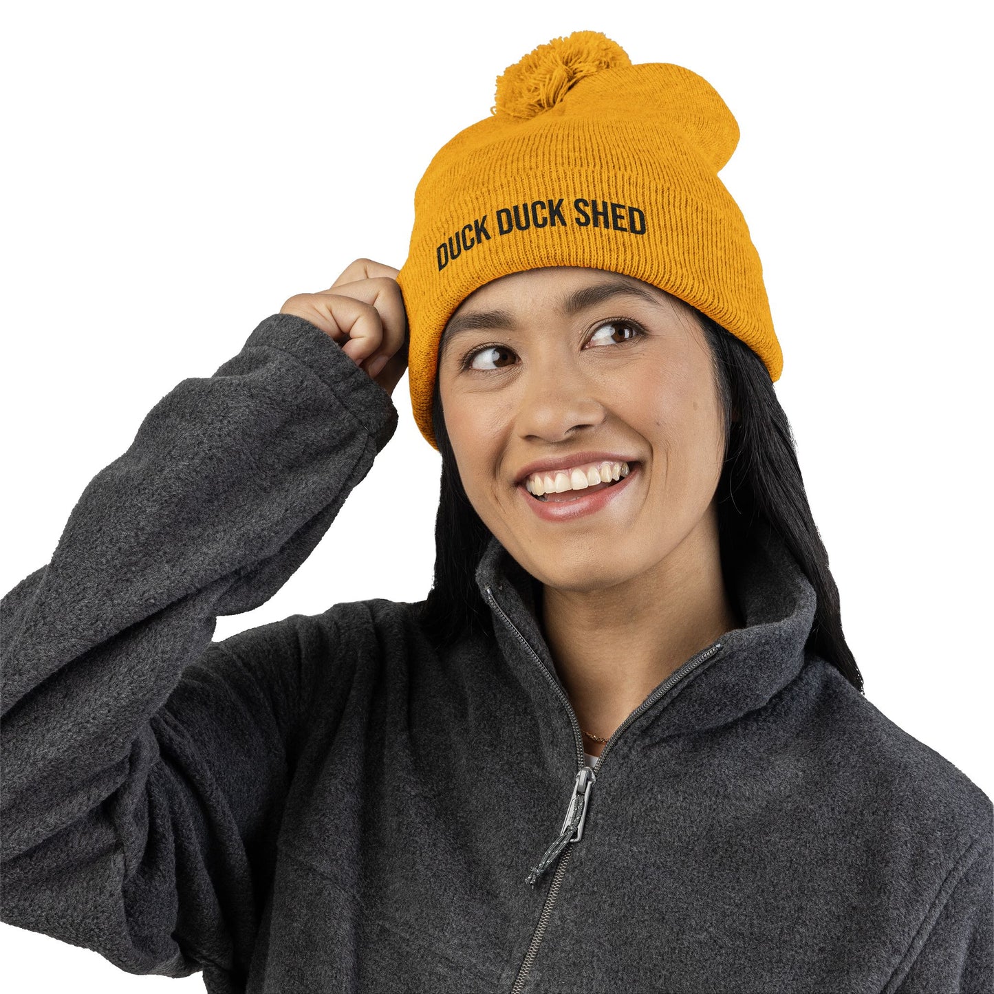 Duck Duck Shed Pom-Pom Knit Cap (Embroidery)