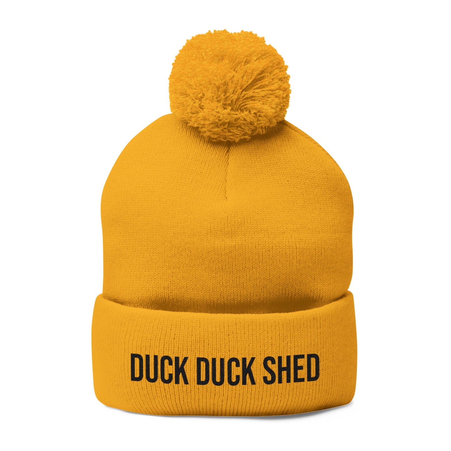 Duck Duck Shed Pom-Pom Knit Cap (Embroidery)