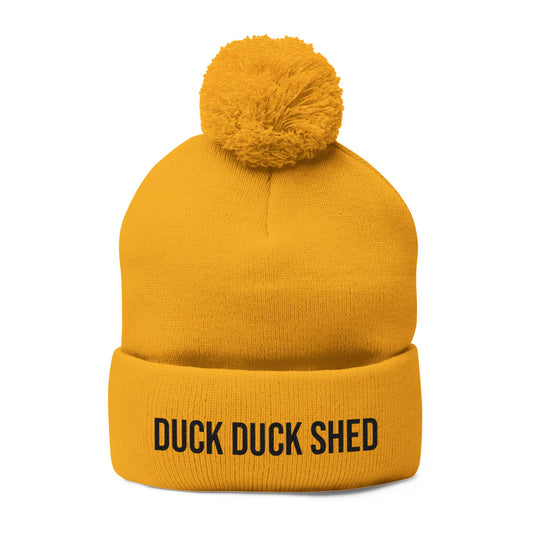 Duck Duck Shed Pom-Pom Knit Cap (Embroidery)