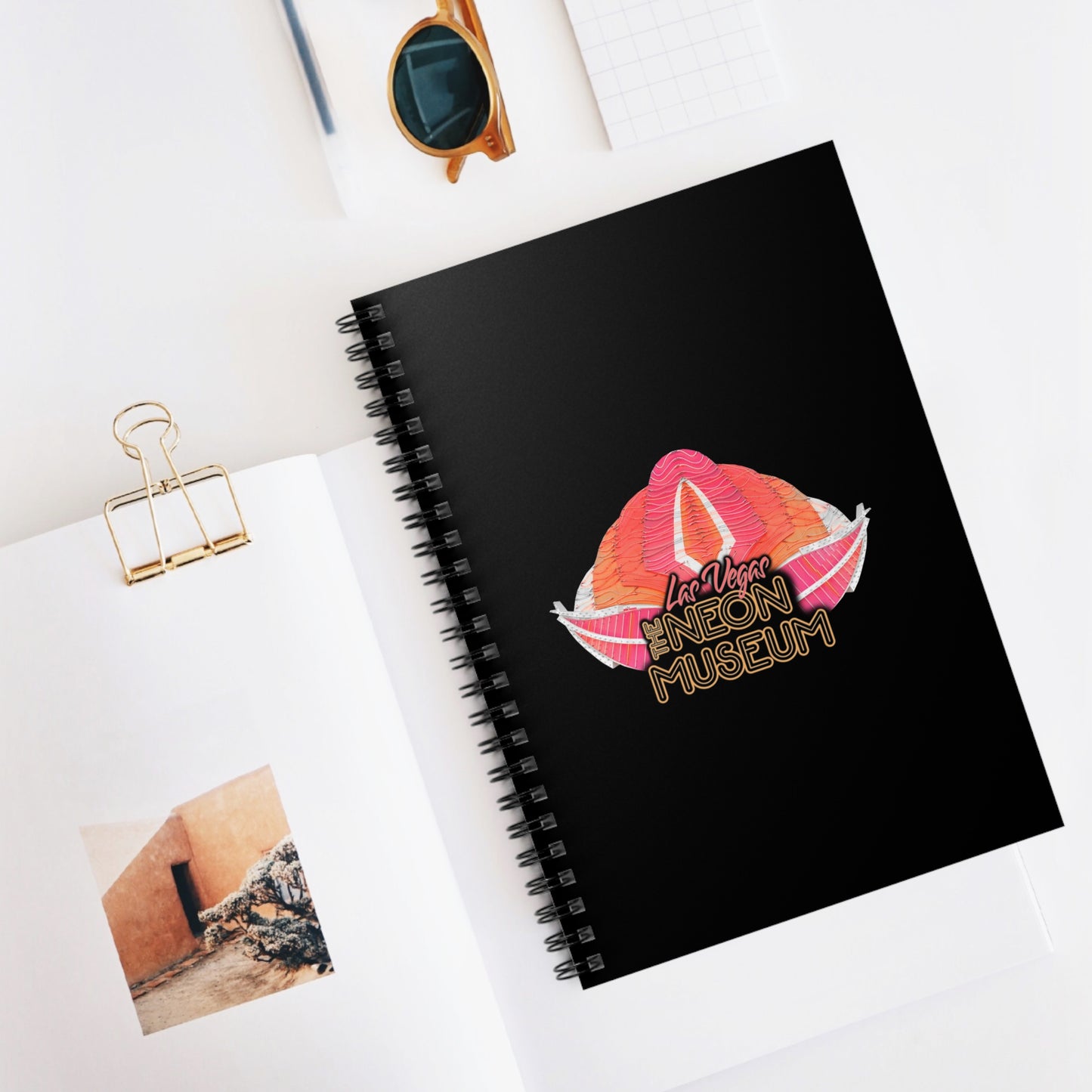 Neon Museum Flamingo Spiral Notebook - Ruled Line