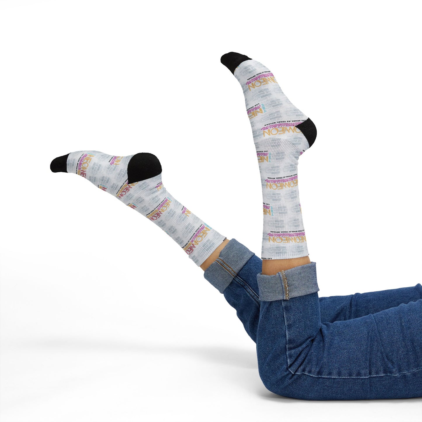 Neon Museum Brick Wall Sublimation Socks