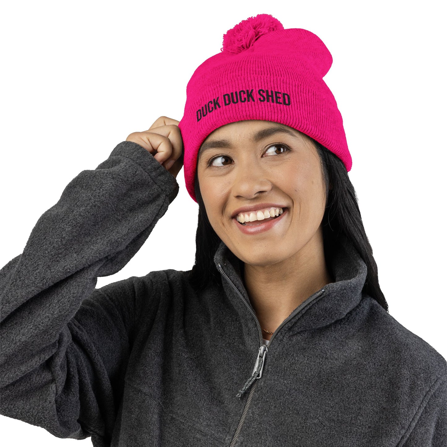 Duck Duck Shed Pom-Pom Knit Cap (Embroidery)