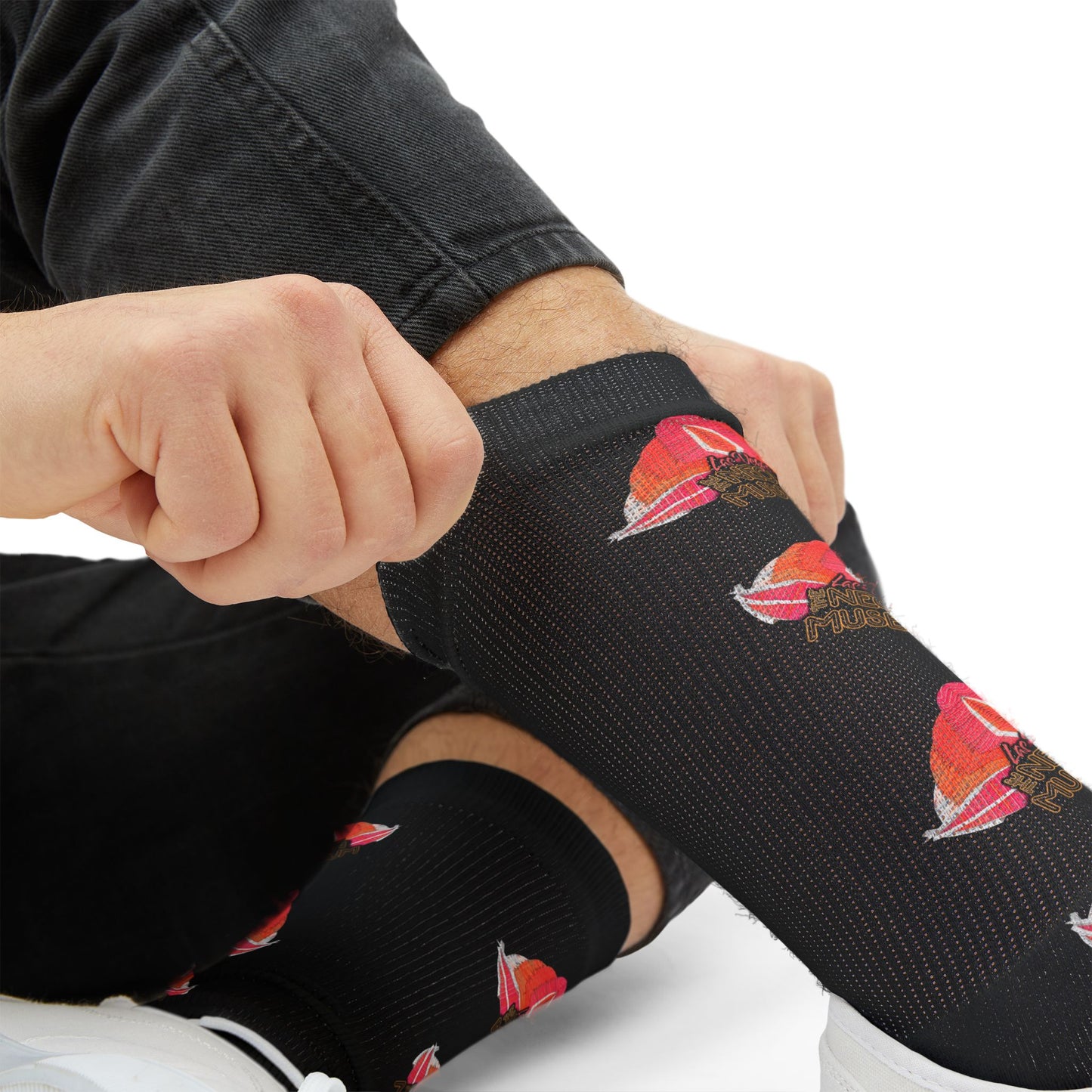 Neon Museum Flamingo Sublimation Socks