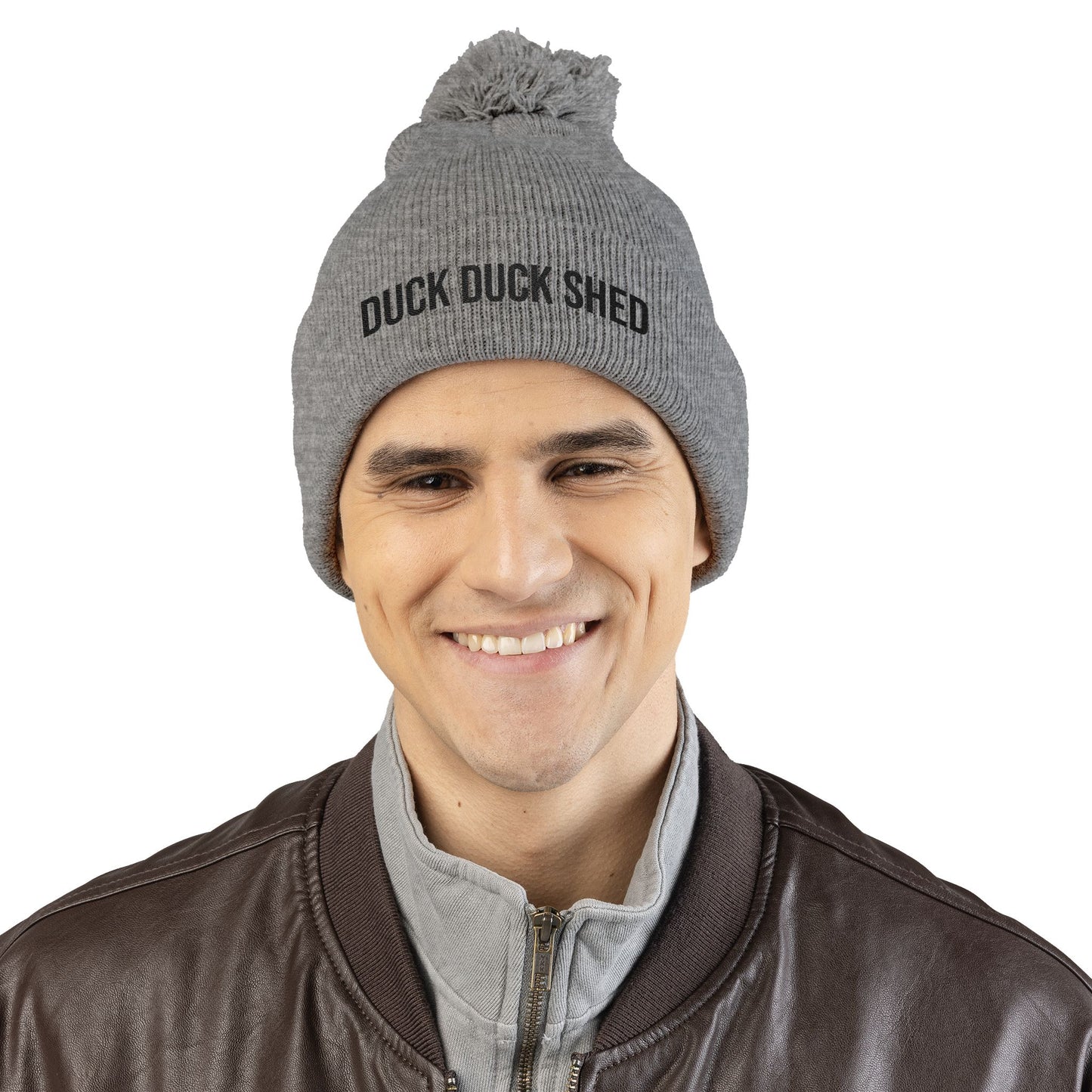 Duck Duck Shed Pom-Pom Knit Cap (Embroidery)